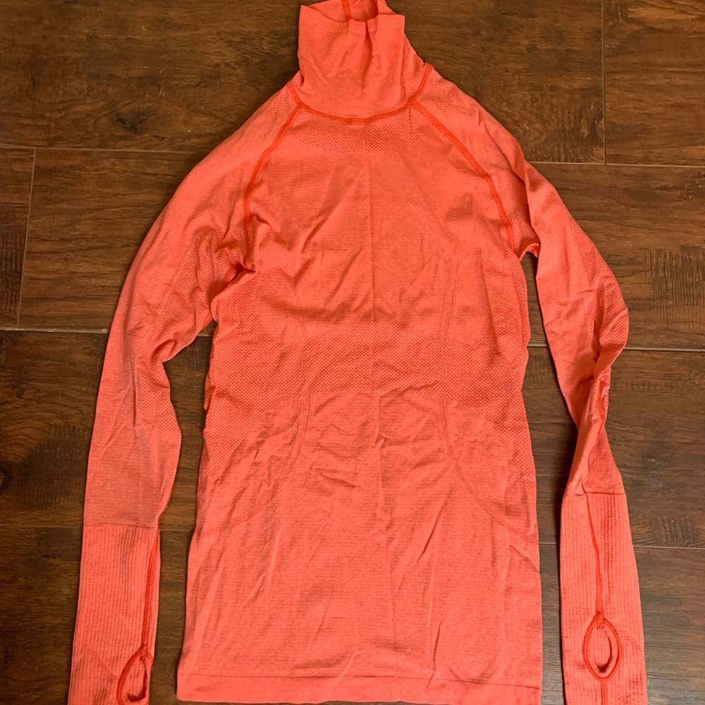 Lulu lemon orange/coral running tech shirt
